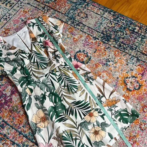 Milly Tropical‎ Floral Mini Dress in Green and Pink - Picture 15 of 15